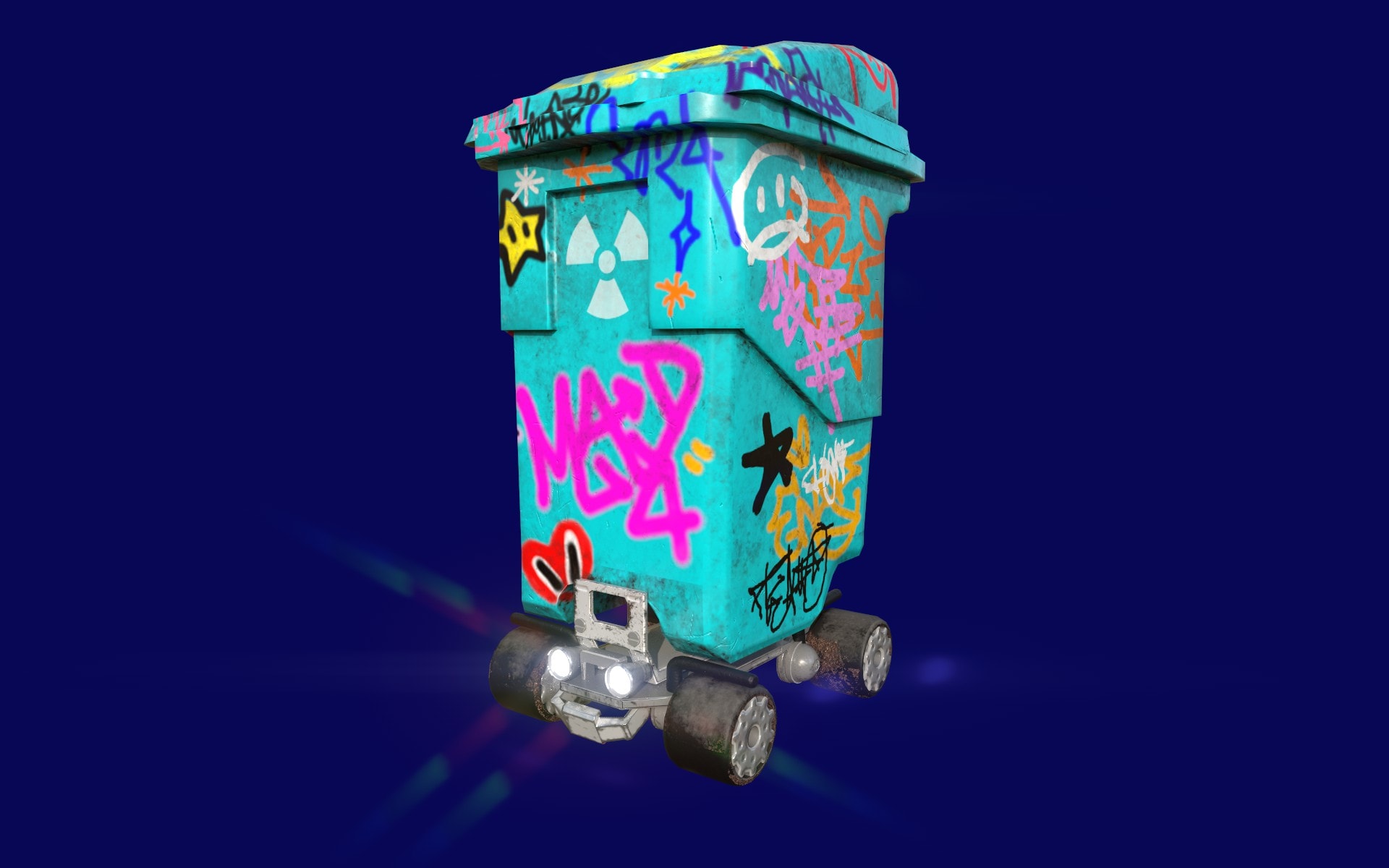 Trash can robot project artwork